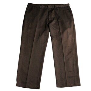 Haggar Mens Black Dark Gray Work Trousers Dress Pants Size Unknown